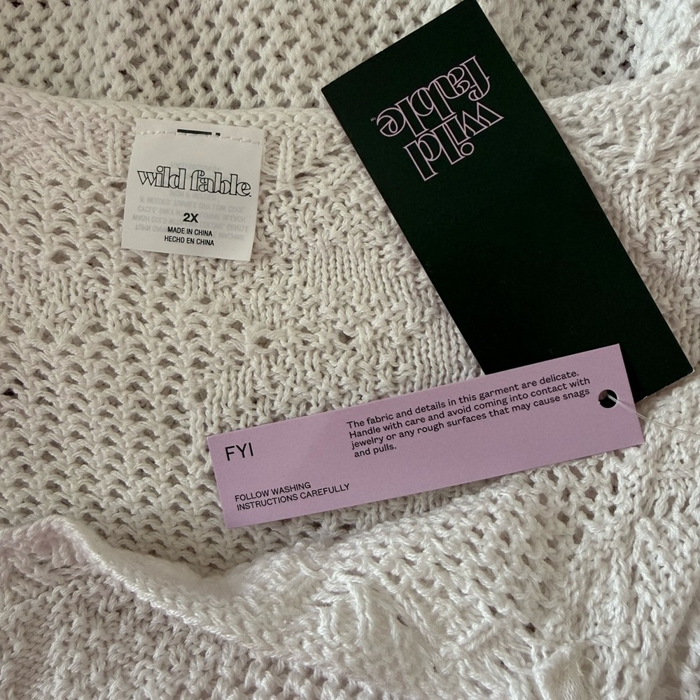 Wild Fable Crochet Floral Knit Mini Dress Festival Boho Cottagecore 2X NWT - Picture 4 of 5